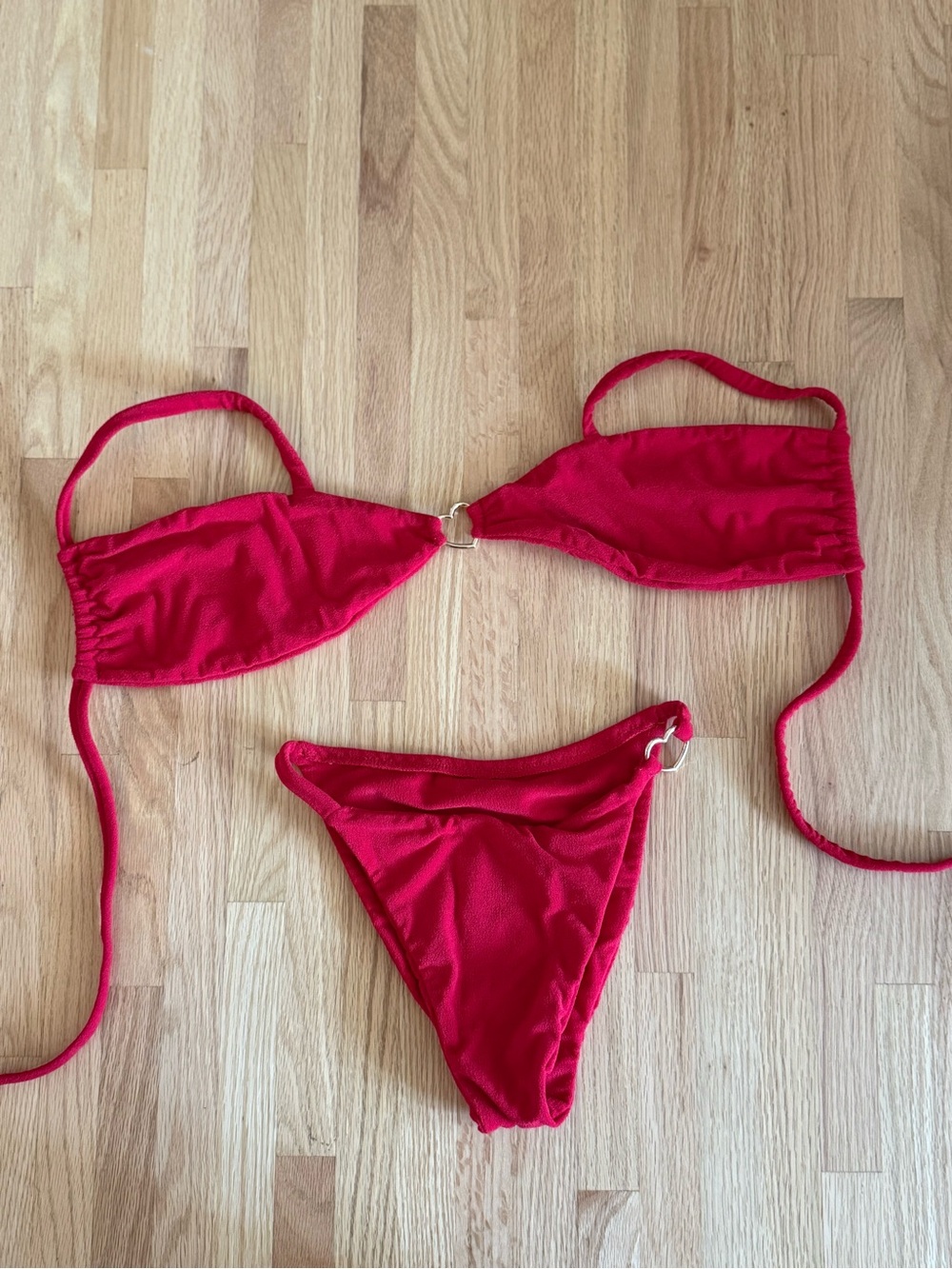 Red Ring-Accent Women's Bikini Set